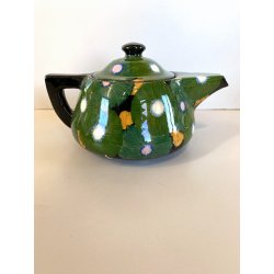 ANTICO SERVIZIO Te CAFFè 6 Pers. ART DECO' CERAMICHE Ribassanelli ROMA VERDE '30