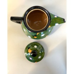 ANTICO SERVIZIO Te CAFFè 6 Pers. ART DECO' CERAMICHE Ribassanelli ROMA VERDE '30