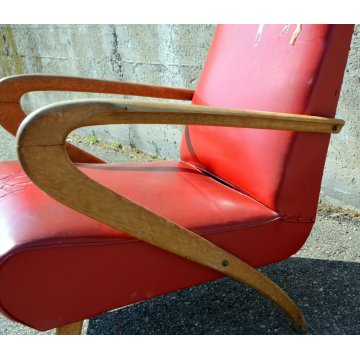 ANTICA POLTRONA 1950 SEDIA IMBOTTITA SKY DESIGN GUGLIELMO ULRICH SALA CHAIR OLD
