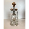 ANTICO BOCCALE BIRRA Jug Hunting VETRO con COPERCHIO METALLO DECORO INCISO 1886