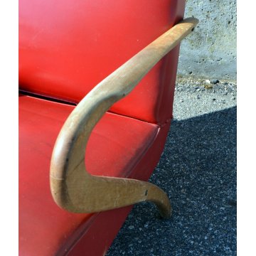 ANTICA POLTRONA 1950 SEDIA IMBOTTITA SKY DESIGN GUGLIELMO ULRICH SALA CHAIR OLD