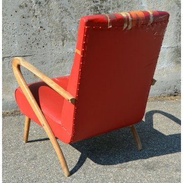 ANTICA POLTRONA 1950 SEDIA IMBOTTITA SKY DESIGN GUGLIELMO ULRICH SALA CHAIR OLD