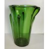 GRANDE VASO VERDE di EMPOLI anni 50 TRONCO-CONICO VETRO SOFFIATO GOCCE Murano