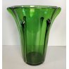GRANDE VASO VERDE di EMPOLI anni 50 TRONCO-CONICO VETRO SOFFIATO GOCCE Murano