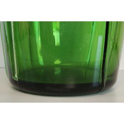 GRANDE VASO VERDE di EMPOLI anni 50 TRONCO-CONICO VETRO SOFFIATO GOCCE Murano