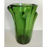 GRANDE VASO VERDE di EMPOLI anni 50 TRONCO-CONICO VETRO SOFFIATO GOCCE Murano