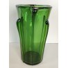 GRANDE VASO VERDE di EMPOLI anni 50 TRONCO-CONICO VETRO SOFFIATO GOCCE Murano