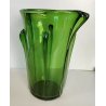 GRANDE VASO VERDE di EMPOLI anni 50 TRONCO-CONICO VETRO SOFFIATO GOCCE Murano