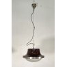 LAMPADARIO SOSPENSIONE DESIGN Sergio Mazza Tau VETRO ACCIAIO CROMATO ANNI 60