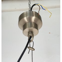 LAMPADARIO SOSPENSIONE DESIGN Sergio Mazza Tau VETRO ACCIAIO CROMATO ANNI 60