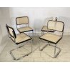SET 4 SEDIA CESCA MARCEL BREUER ACCIAIO PAGLIA DI VIENNA DESIGN ANNI 60/70 CHAIR