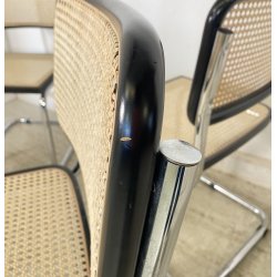 SET 4 SEDIA CESCA MARCEL BREUER ACCIAIO PAGLIA DI VIENNA DESIGN ANNI 60/70 CHAIR