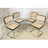 SET 4 SEDIA CESCA MARCEL BREUER ACCIAIO PAGLIA DI VIENNA DESIGN ANNI 60/70 CHAIR