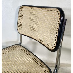 SET 4 SEDIA CESCA MARCEL BREUER ACCIAIO PAGLIA DI VIENNA DESIGN ANNI 60/70 CHAIR