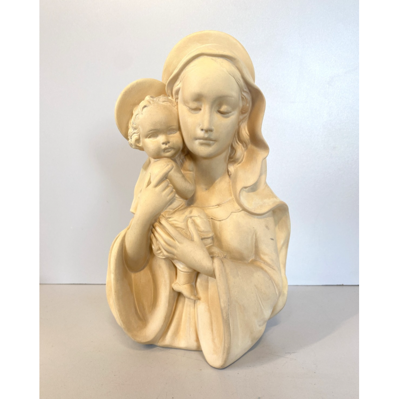 SCULTURA CERAMICA BUSTO MADONNA GESU' BAMBINO MARIA NATIVITA' 700/46 ITALY