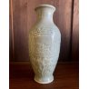 VASO PORCELLANA CINESE MONOCROMA CELADON DECORO RILIEVO FIORI PAESAGGIO XX sec