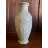 VASO PORCELLANA CINESE MONOCROMA CELADON DECORO RILIEVO FIORI PAESAGGIO XX sec