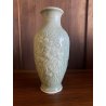 VASO PORCELLANA CINESE MONOCROMA CELADON DECORO RILIEVO FIORI PAESAGGIO XX sec