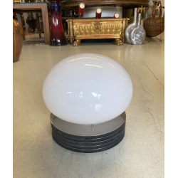 LAMPADA da TAVOLO DESIGN E. Tronconi  ACCIAIO VETRO MURANO ø 32x30 cm/h ANNI '70