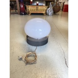 LAMPADA da TAVOLO DESIGN E. Tronconi  ACCIAIO VETRO MURANO ø 32x30 cm/h ANNI '70