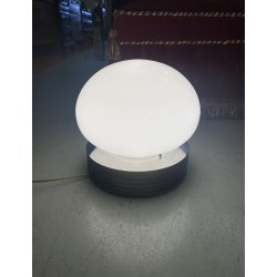 LAMPADA da TAVOLO DESIGN E. Tronconi  ACCIAIO VETRO MURANO ø 32x30 cm/h ANNI '70