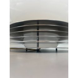 LAMPADA da TAVOLO DESIGN E. Tronconi  ACCIAIO VETRO MURANO ø 32x30 cm/h ANNI '70