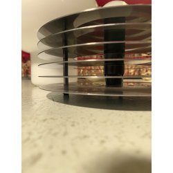 COPPIA ABATJOUR LAMPADA DESIGN E. Tronconi  ACCIAIO VETRO MURANO ø20x23cm/h '70