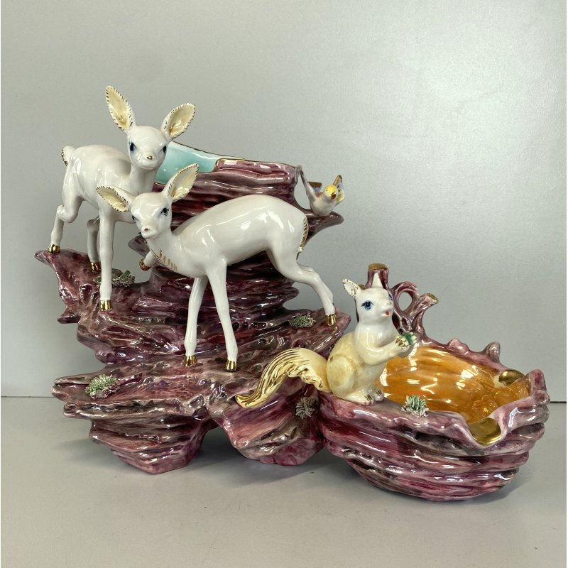 SCULTURA CERAMICA G. Girardi CERBIATTO SCOIATTOLO SVUOTATASCHE PORTACENERE '50