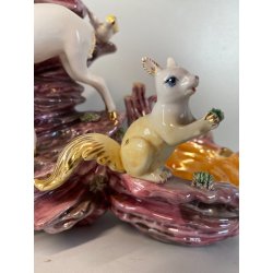 SCULTURA CERAMICA G. Girardi CERBIATTO SCOIATTOLO SVUOTATASCHE PORTACENERE '50