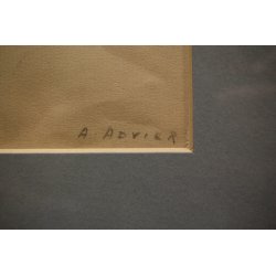 COPPIA QUADRI A. Advier RITRATTI VOLTO DONNA ANNI 30/40 SANGUIGNA CORNICE RADICA