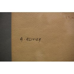 COPPIA QUADRI A. Advier RITRATTI VOLTO DONNA ANNI 30/40 SANGUIGNA CORNICE RADICA