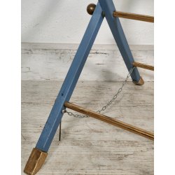 ANTICO PORTA VALIGIE HOTEL anni 60 PIEGHEVOLE Azzurro Oro REGGI VALIGIA ALBERGO