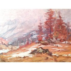 QUADRO PAESAGGIO Artino Giroldi 1976 Gridone VAL VIGEZZO LAGO MAGGIORE DIPINTO