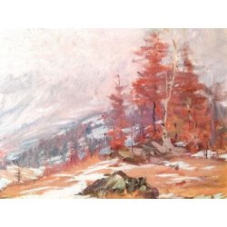 QUADRO PAESAGGIO Artino Giroldi 1976 Gridone VAL VIGEZZO LAGO MAGGIORE DIPINTO