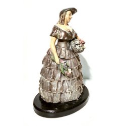 ANTICA SCULTURA STATUA DAMA FIORI NOTARI ARTURO PANNUNZIO TERRACOTTA CERAMICA