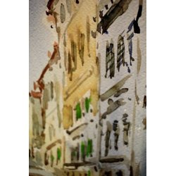 DIPINTO ACQUERELLO Antonello Zecca PAESAGGIO VENEZIA SCORCIO RIO CANALE GONDOLE