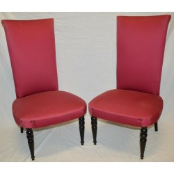 ANTICA COPPIA POLTRONA SEDIE IMBOTTITE SCHIENALE ALTO CHAIR DESIGN STILE BUFFA