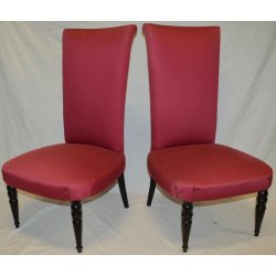 ANTICA COPPIA POLTRONA SEDIE IMBOTTITE SCHIENALE ALTO CHAIR DESIGN STILE BUFFA