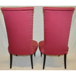 ANTICA COPPIA POLTRONA SEDIE IMBOTTITE SCHIENALE ALTO CHAIR DESIGN STILE BUFFA
