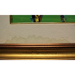 QUADRO DIPINTO TECNICA MISTA TELA Cozzi 1983  IPERCROMATISMO ASTRATTO PAESAGGIO 