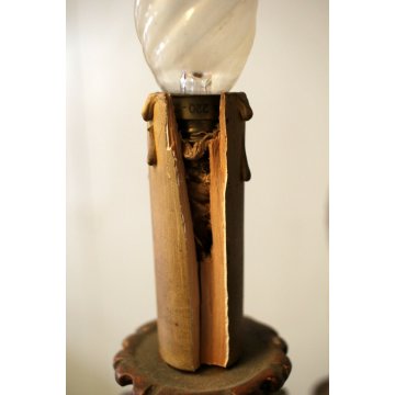 ANTICO CANDELABRO BAROCCO A TRE LUMI LEGNO SCOLPITO GESSATO DORATO ELETTRIFICATO