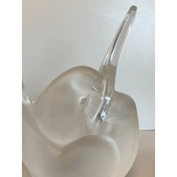 VASO SCULTURA CRISTALLO Lalique "Sylvie" COLOMBE BIRDS FIGURE LOVE FROSTED GLASS