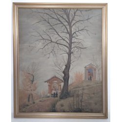 ANTICO QUADRO SANTUARIO DIPINTO BORGOSESIA SANTA CRISTINA VALSESIA ARTE SACRA