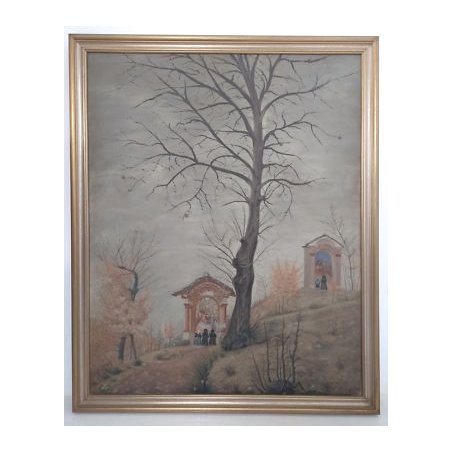 ANTICO QUADRO SANTUARIO DIPINTO BORGOSESIA SANTA CRISTINA VALSESIA ARTE SACRA