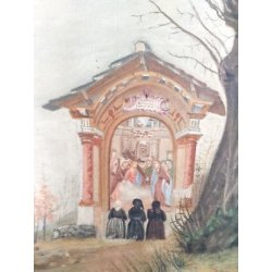 ANTICO QUADRO SANTUARIO DIPINTO BORGOSESIA SANTA CRISTINA VALSESIA ARTE SACRA