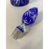 Bottiglia CRYSTAL DECANTER BOHEMIA BLU COBALTO DECORO CUT to CLEAR GEOMETRICO