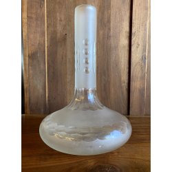 BOTTIGLIA  VASO VITTORIANO CRISTALLO SATINATO DECORO MOLATO BOLLI OVALI 34 cm/h