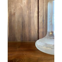 BOTTIGLIA  VASO VITTORIANO CRISTALLO SATINATO DECORO MOLATO BOLLI OVALI 34 cm/h