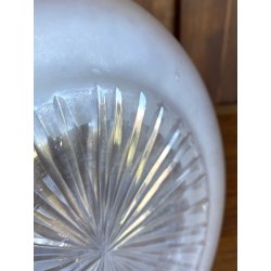 BOTTIGLIA  VASO VITTORIANO CRISTALLO SATINATO DECORO MOLATO BOLLI OVALI 34 cm/h