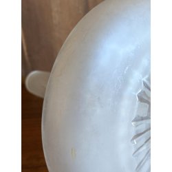 BOTTIGLIA  VASO VITTORIANO CRISTALLO SATINATO DECORO MOLATO BOLLI OVALI 34 cm/h